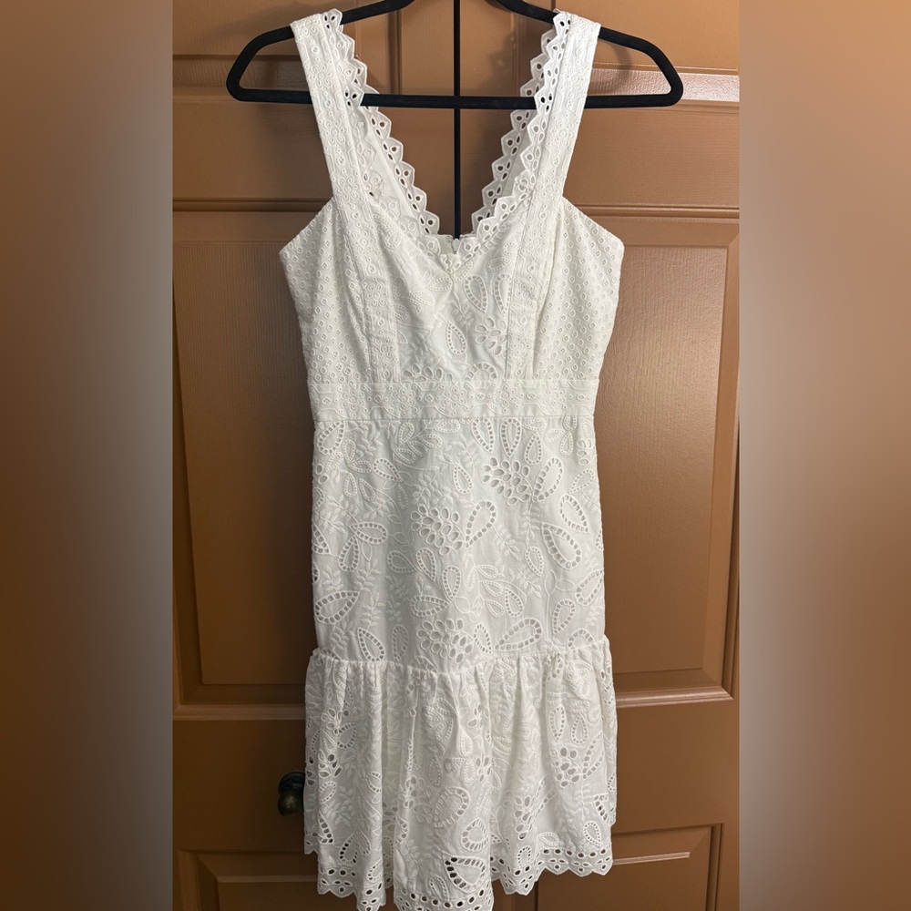 SALONI White Eyelet Embroidered Dress - Sz 4